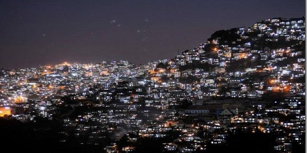 Aizawl at night